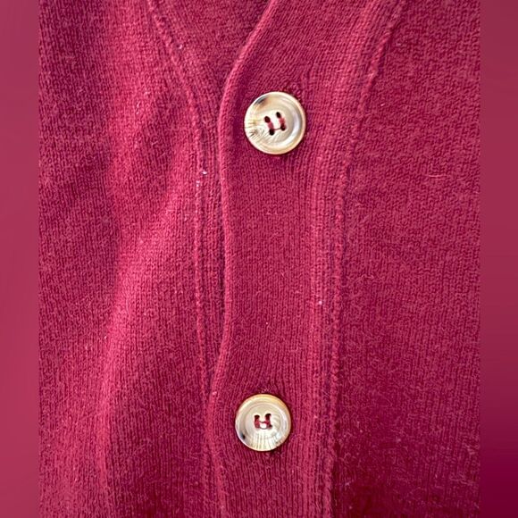 Vintage Academia MALO Janet Brown 100% Cashmere Burgundy Button Down Vest Sz 50 - Picture 3 of 5